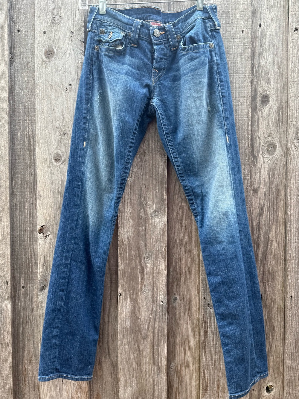 True Religion Vintage Super Low Rise Y2K Flap Pocket Jeans USA Size 25